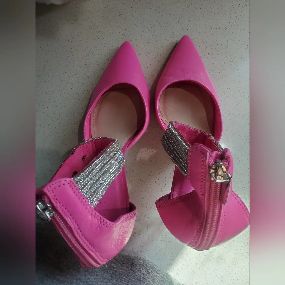 Schutz Elegant Pink Ankle Strap Heels Size 7.5 - Picture 7 of 9